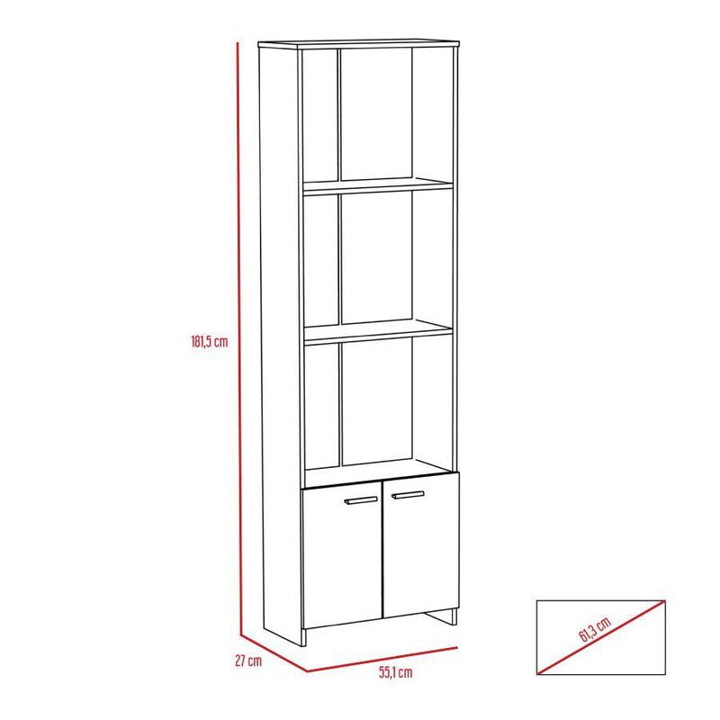 Librero Taira Caoba con Dos Puertas y Tres Entr... image number null