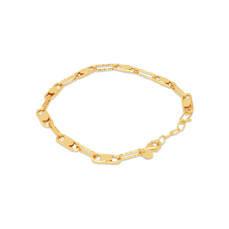 Pulsera De Oro Amarillo 10k (17.5 + 2cm Aprox.) image number null