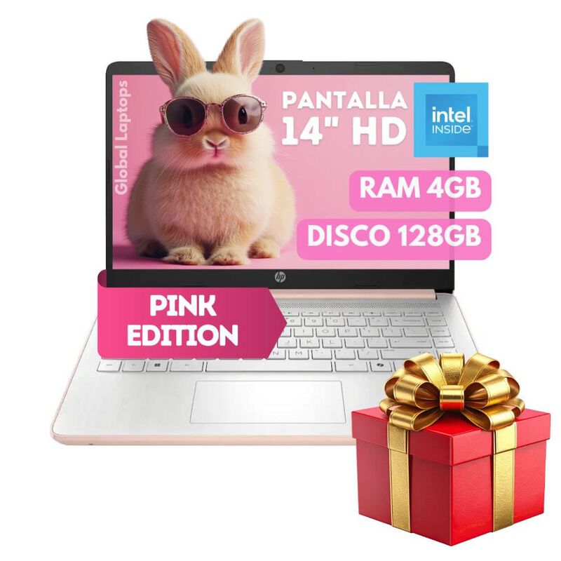 Laptop Hp Pink Intel N150 128gb Ufs 4gb Ram 14 ... image number null