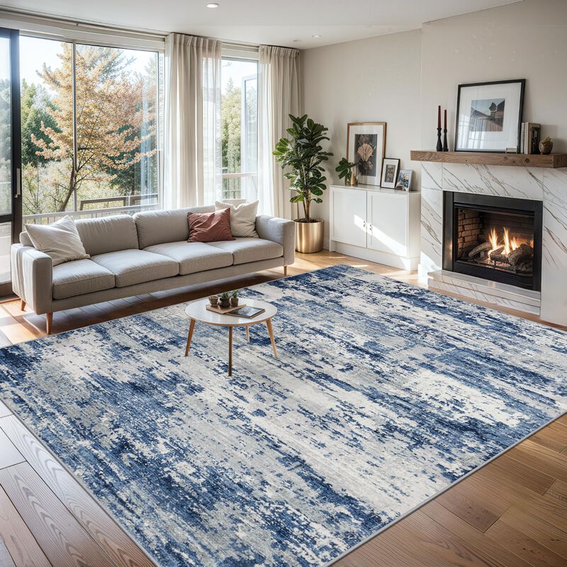 Alfombra De &Aacute;rea Plhxfr 254 x 183 cm Azul Gris ... image number null