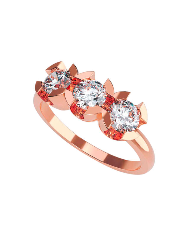 Anillo de Compromiso en Oro Rosa 10K con Circon... image number null