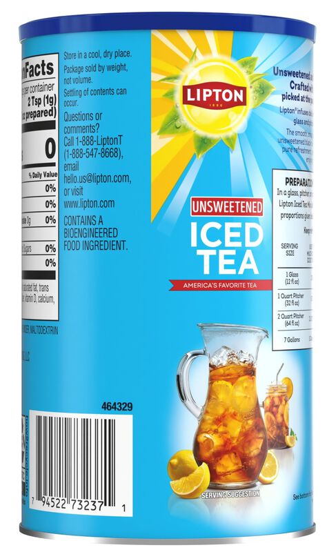 Lipton T&eacute; Negro Sin Az&uacute;car 112 l &ndash; Paquete De 4 image number null