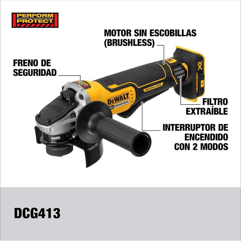 Esmeriladora DeWalt ARES 20V 4 1/2" Profesional... image number null