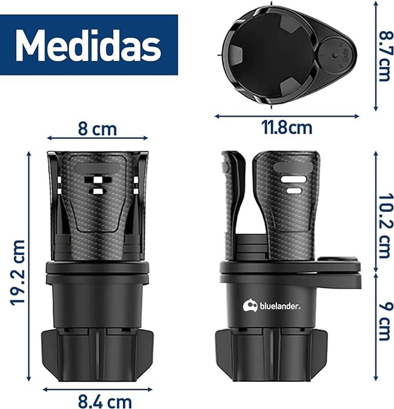 Portavasos para Auto Doble Ajustable Bluelander image number null