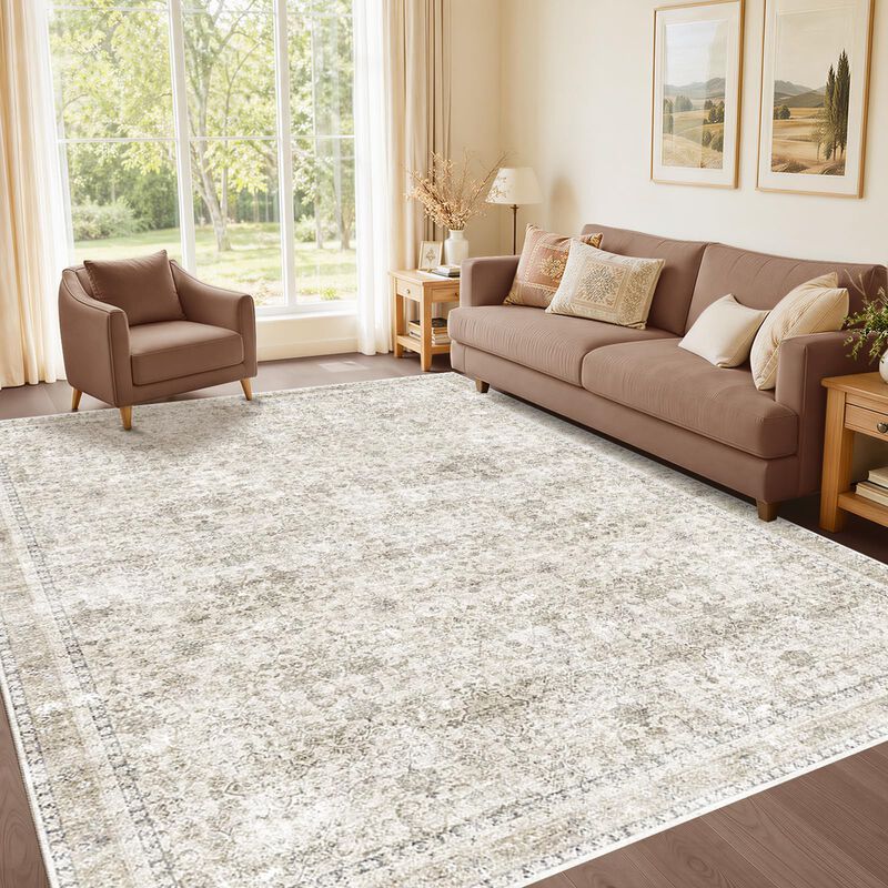 Alfombra De &Aacute;rea Sasttie 147x178 Cm Beige Lavab... image number null