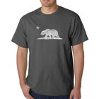 Camiseta Word Art Para Hombre - Oso de California - Gris