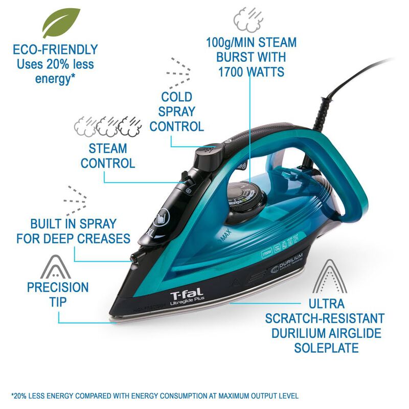 Plancha De Vapor T-fal Ultraglide Durilium 1800... image number null