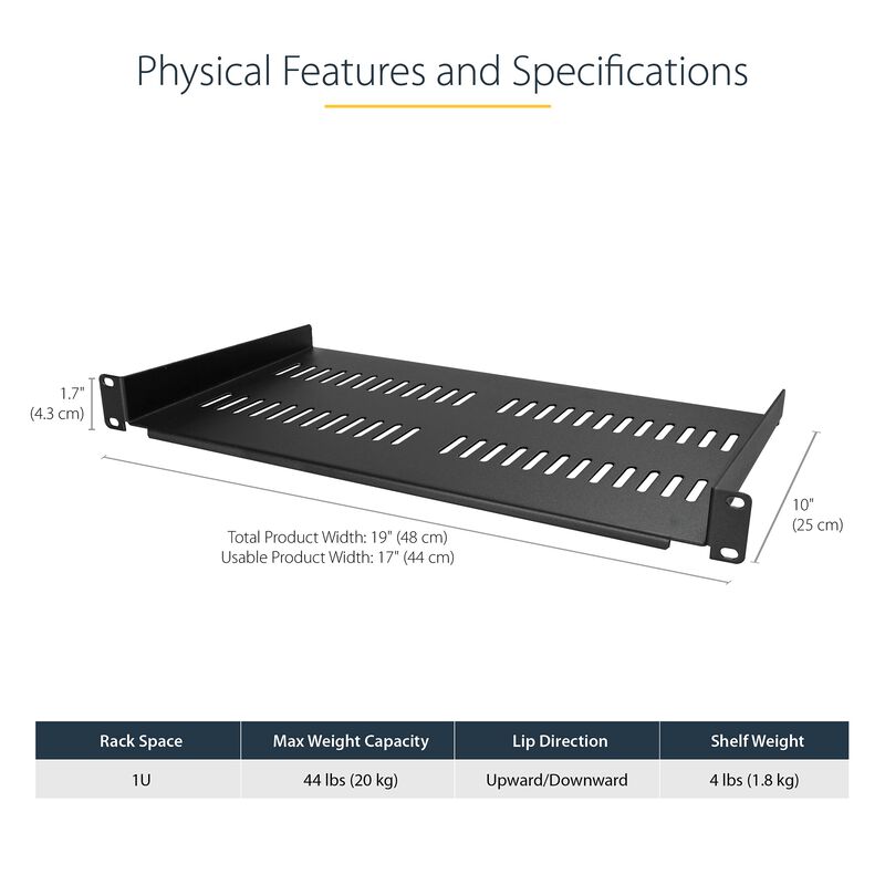 Estante Para Servidores Startech.com, 1 U, Vent... image number null
