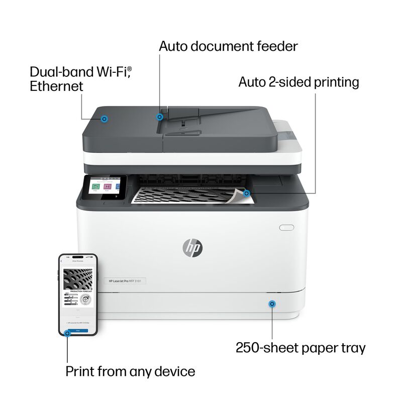 Impresora Hp Laserjet Pro Mfp 3101fdw Inal&aacute;mbri... image number null