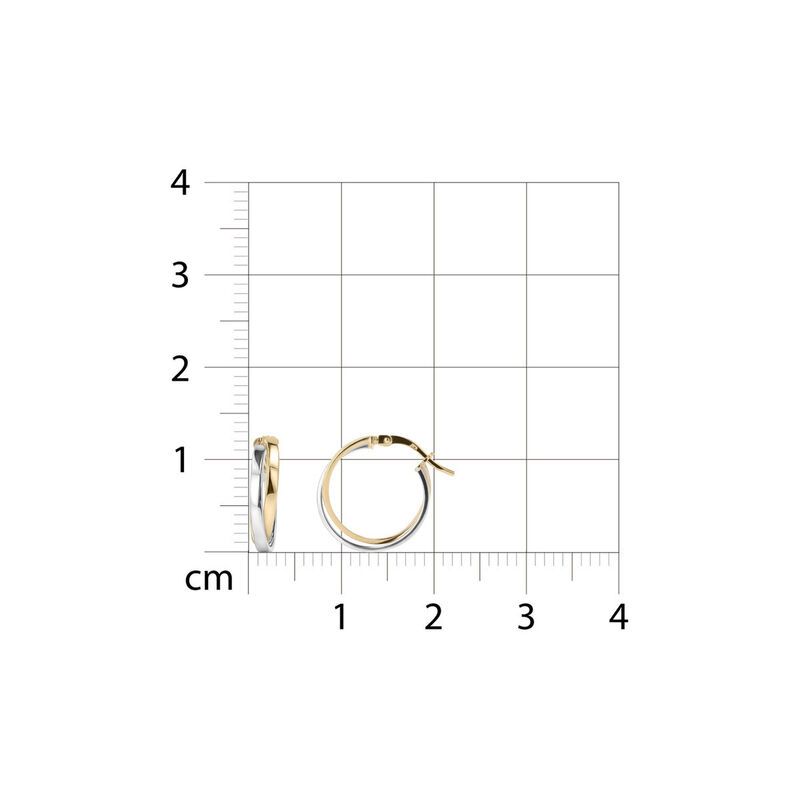 Arracadas Bicolor Oro 10k 15mm | Joyer&iacute;as Bizza... image number null