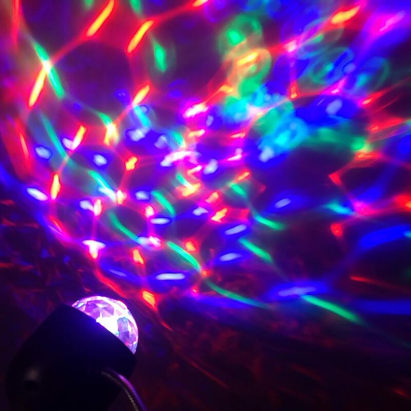 Mini Luz Disco Rotatoria USB Alienpro 3RGB+W Po... image number null