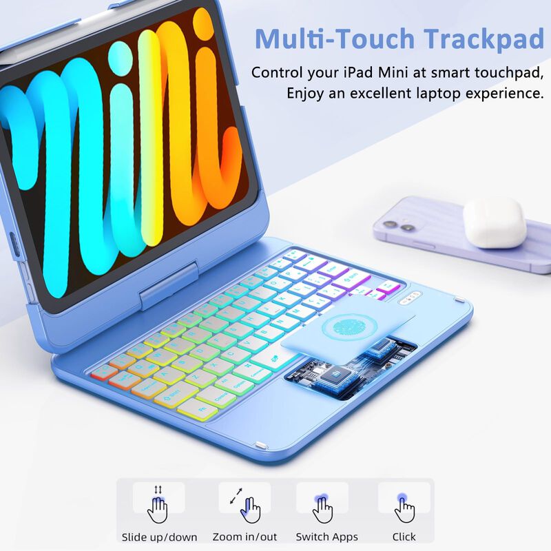 Funda Con Teclado Fuwang Touchpad Para Ipad Min... image number null