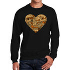 Sudadera De Cuello Redondo Word Art Para Hombre - Coraz&oacute;n de Acci&oacute;n de Gracias - Negro
