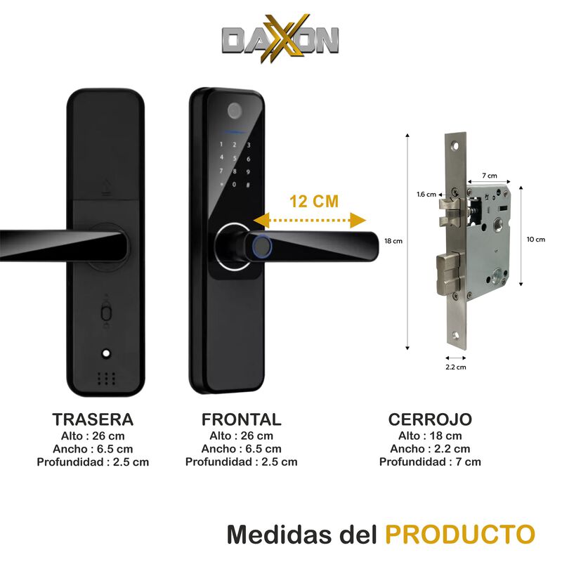 Cerradura Chapa Inteligente B44 PRO Wifi Huella... image number null