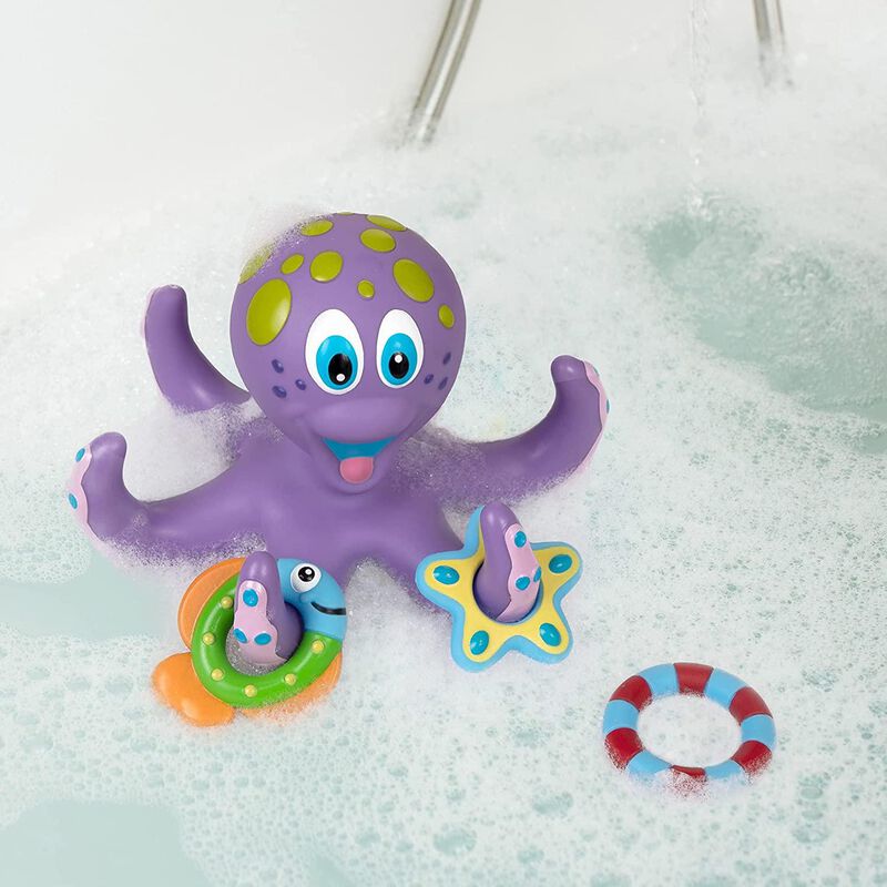 Nuby - Pulpo Flotante Con 3 Anillos De Ba&ntilde;o Int... image number null