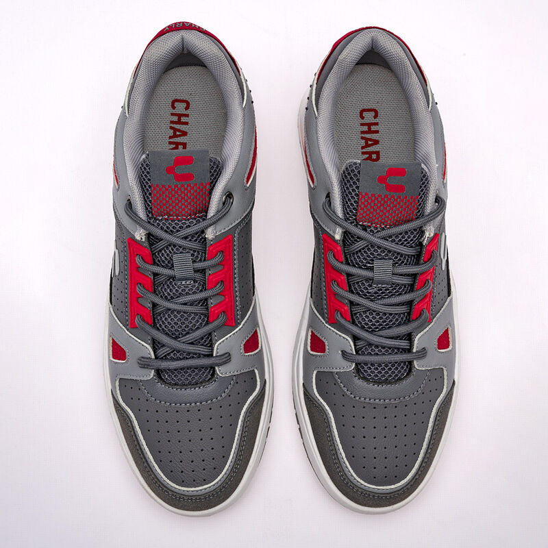 Charly Tenis urbano para hombre gris rojo, hast... image number null