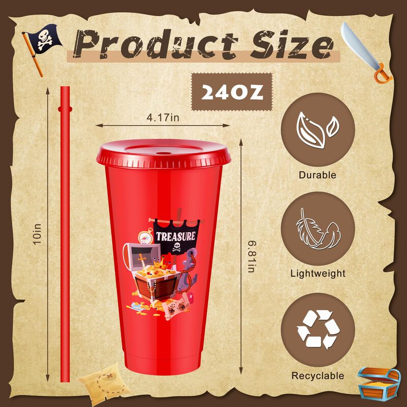 Vaso Reutilizable Uiifan 24 oz Pirata &ndash; 6 Estil... image number null