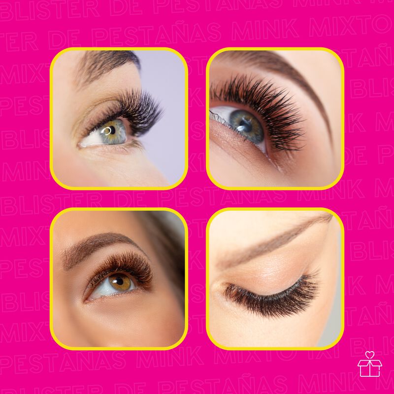 Blister Extensiones Pestañas Mink Mixto 1x1 image number null