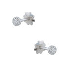 Broqueles De Oro Blanco 10k Con 5pts De Diamante