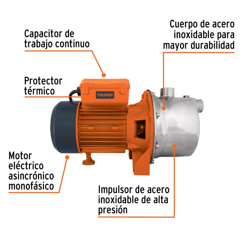 Bomba Eléctrica Tipo Jet para Agua Acero Inoxid... image number null