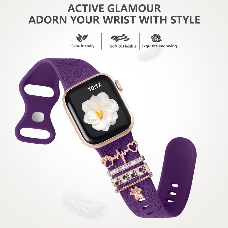 Correa Daqin 40 mm con Grabado Floral para Appl... image number null