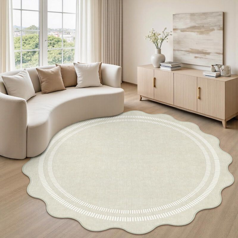Alfombra Redonda Lavable Lorwer 150 cm Para Sal... image number null