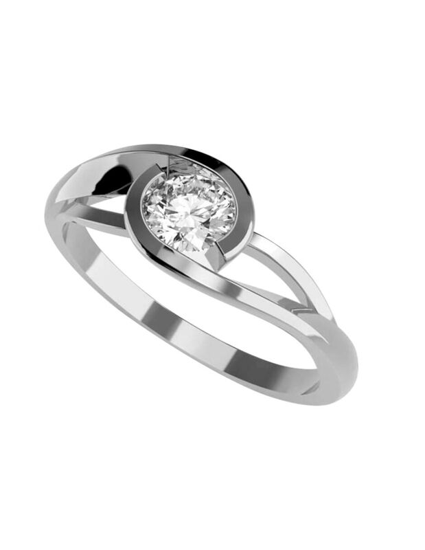 Anillo de Compromiso en Oro de 14K con Circonia... image number null