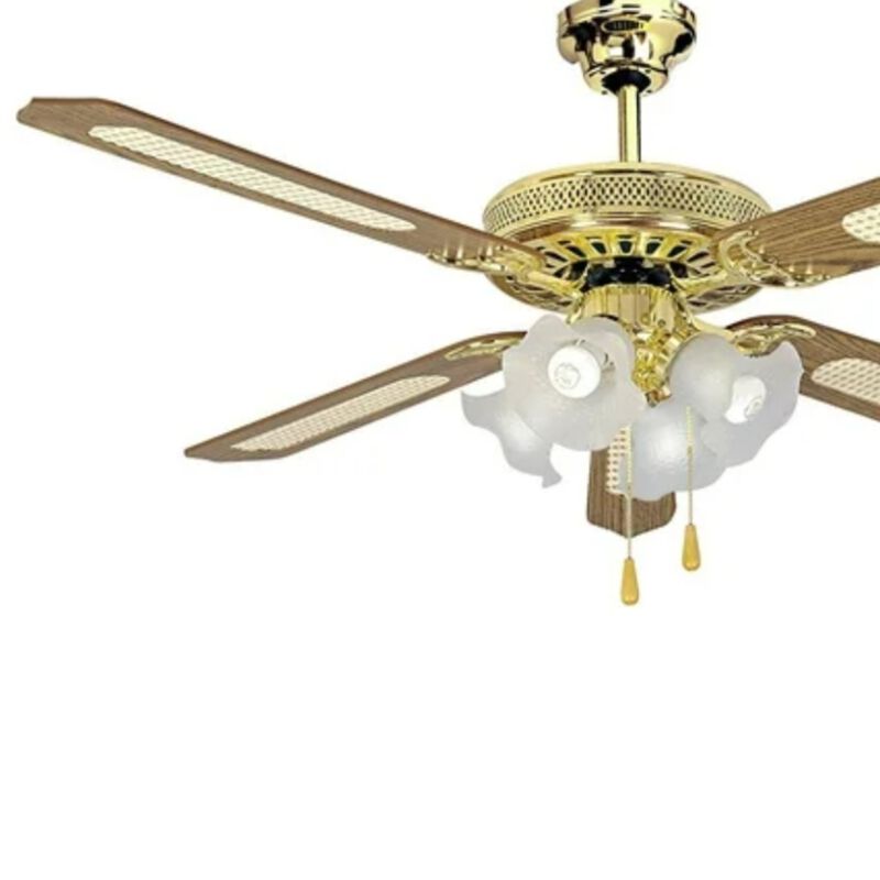 Ventilador de Techo Apolo A52AC5L4C D 52" Dorad... image number null