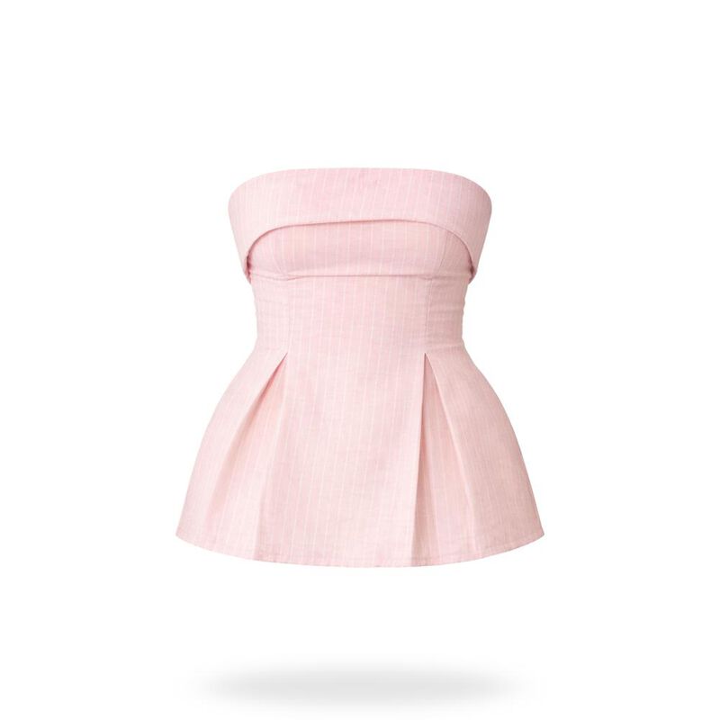 Blusa lino strapless image number null