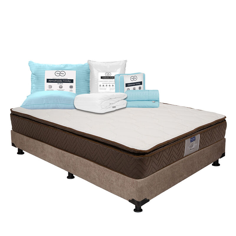Colch&oacute;n Nautilus Queen Size + Box + Almohada Tr... image number null