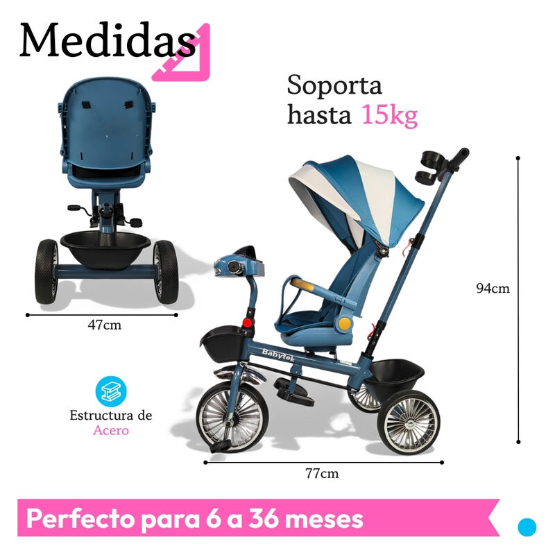 Triciclo Infantil Evolutivo Carriola Para Beb&eacute; ... image number null