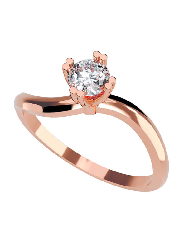 Anillo de Compromiso en Oro Rosa 14K con Circon... image number null