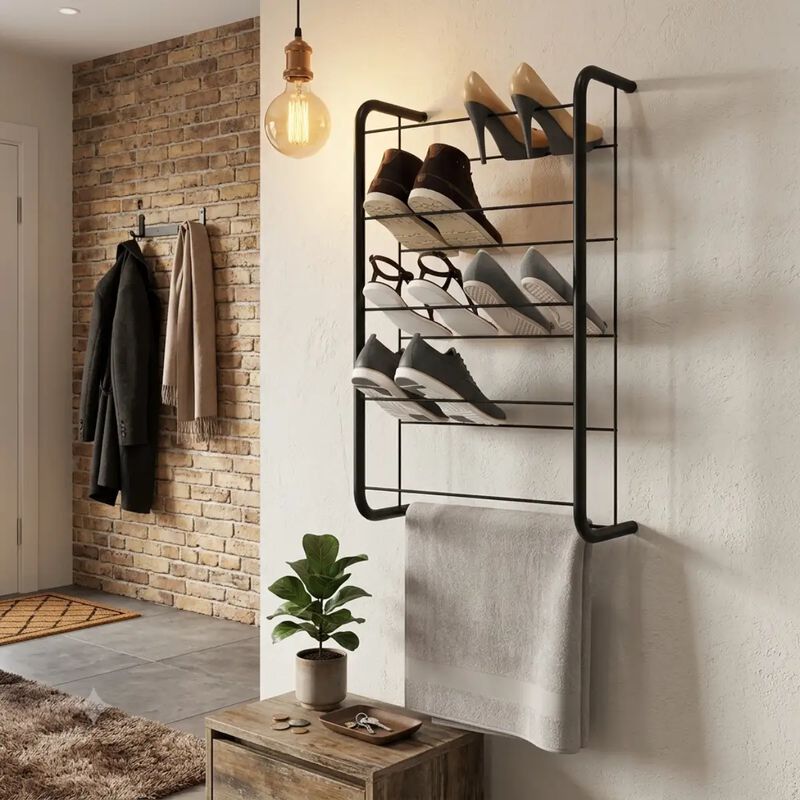Zapatera Mueble Minimalista Bertolini 1277 Negr... image number null