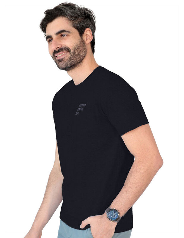 Playera Caballero Basica Premium Estampado Negr... image number null