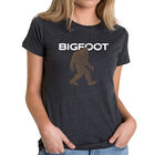 Camiseta Mezcla Premium Word Art Para Mujer - Bigfoot- Negro