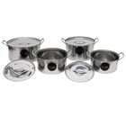 Hot Spot Ollas de Acero Inoxidable con Asas y Tapa, Juego de 8 piezas Hot Spot Z309