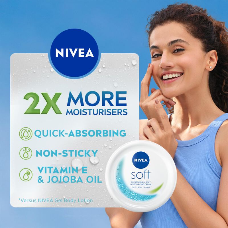 Crema Hidratante Nivea Soft Light 300 Ml Con Vi... image number null