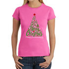 Camiseta Word Art Para Mujer - Te Deseamos una Feliz Navidad- Rosa
