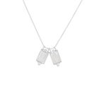 Escapulario de la Virgen del Carmen Madre Perla con Circonias y Perlita Plata