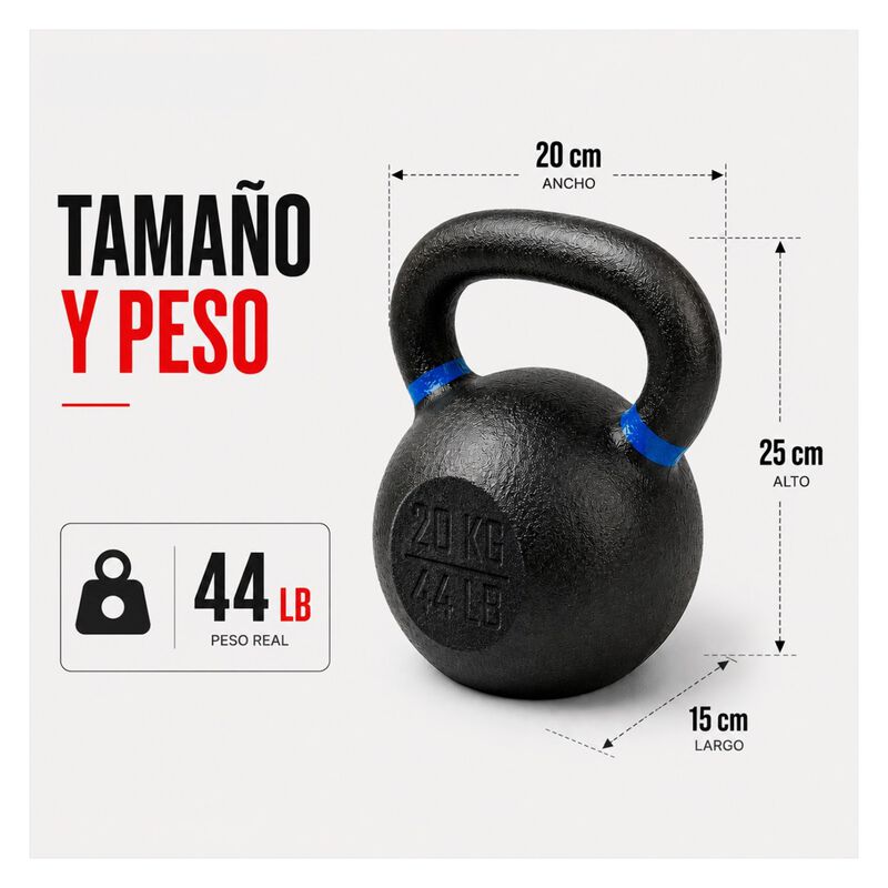 Pesa Rusa Kettlebell 44 Lb Hierro Fundido Cross... image number null