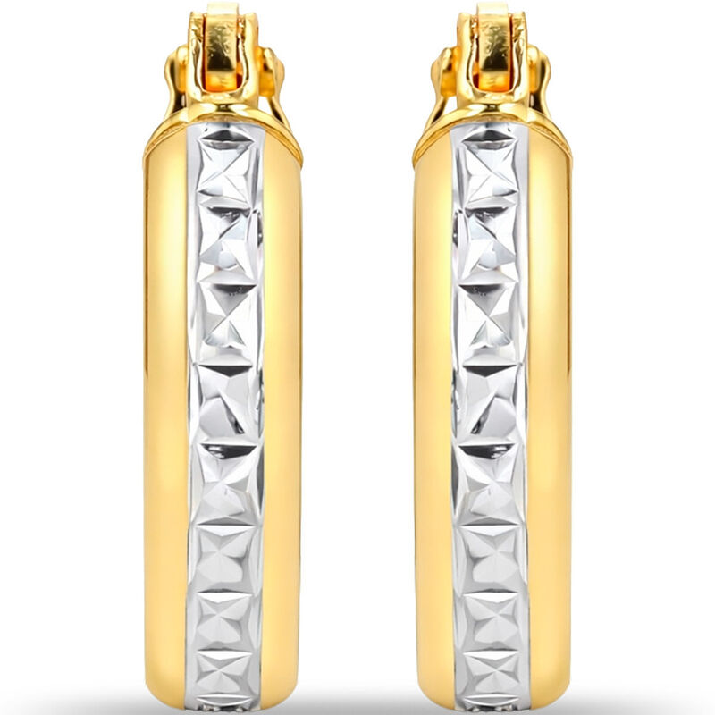Arracadas Oro 10k Con Platinado 10 mm | Bizzarr... image number null