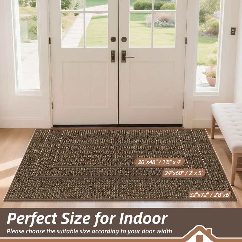Alfombra Beqhause 61 cm &times; 152 cm Marr&oacute;n Lavable... image number null