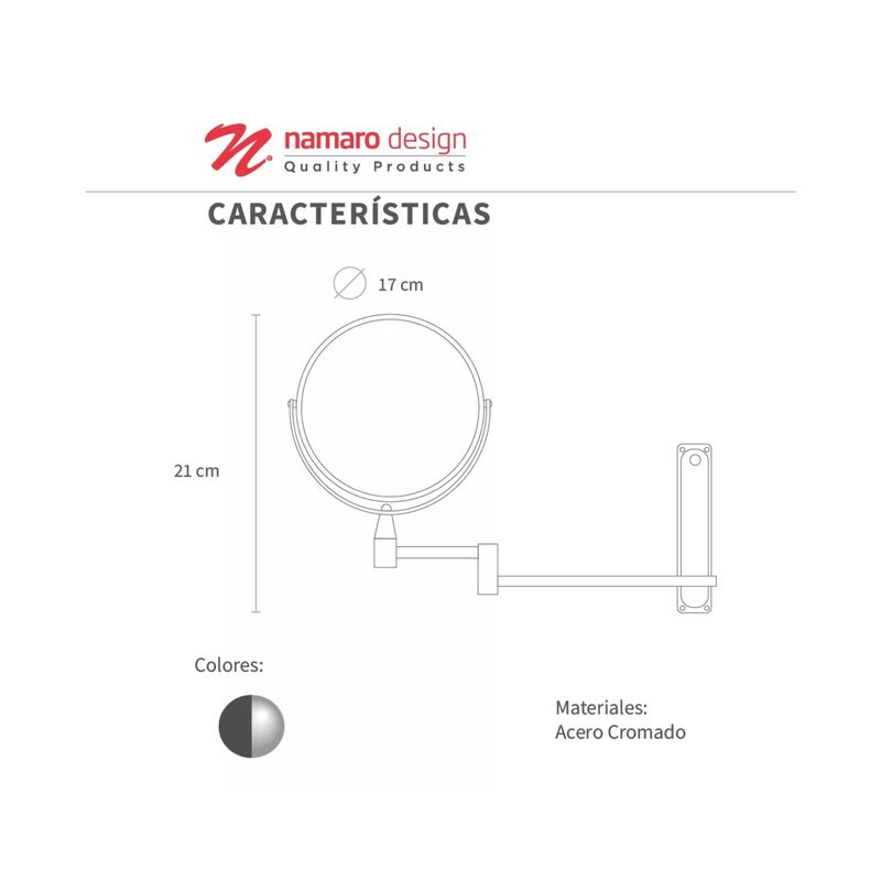 Espejo Empotrable Abatible Con Aumento Namaro D... image number null