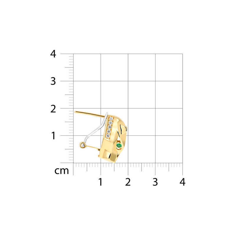 Aretes De Pantera De Oro Amarillo 14K Con Zirco... image number null