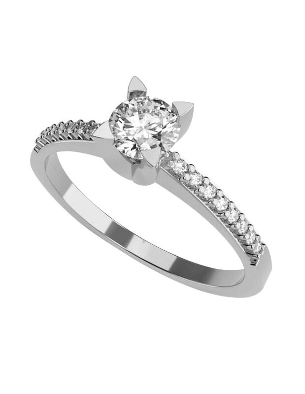 Anillo de Compromiso en Oro Blanco 14K con Circ... image number null