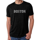 Camiseta Mezcla Premium Word Art Para Hombre - Barrios de Boston - Negro
