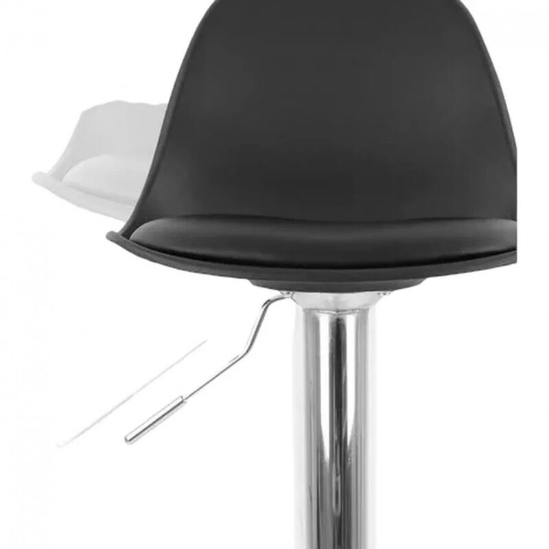 Set de 4 Sillas Altas Bar Giratorias Negras image number null