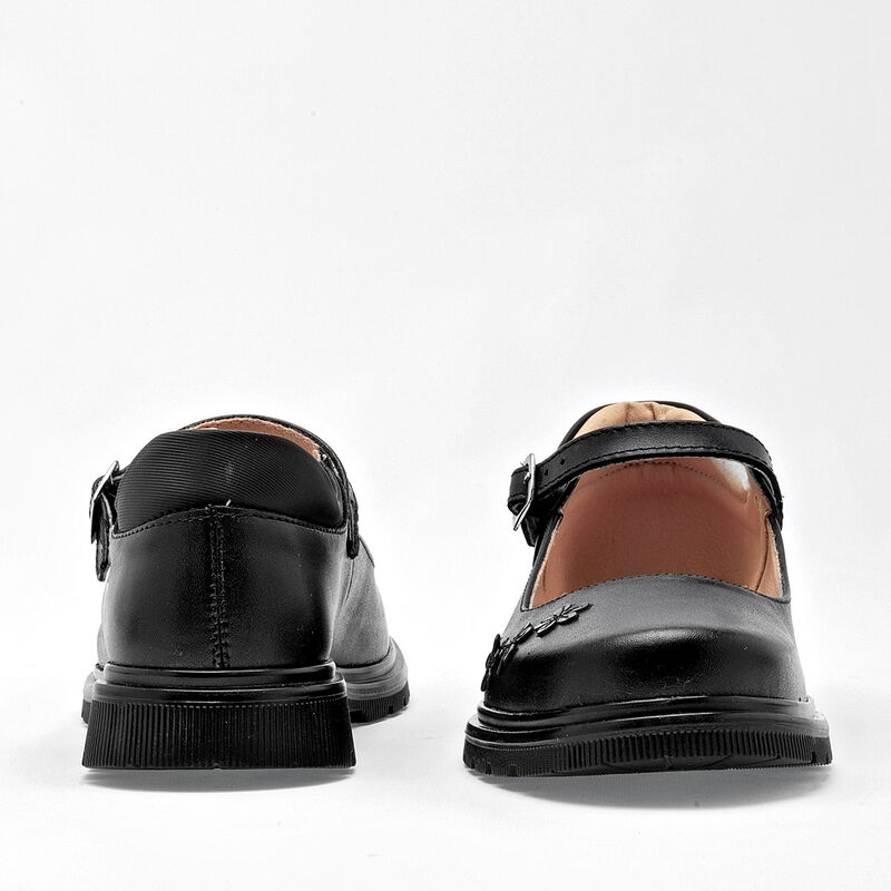Yuyin Zapato Escolar De Piel Para Mujer Negro C... image number null