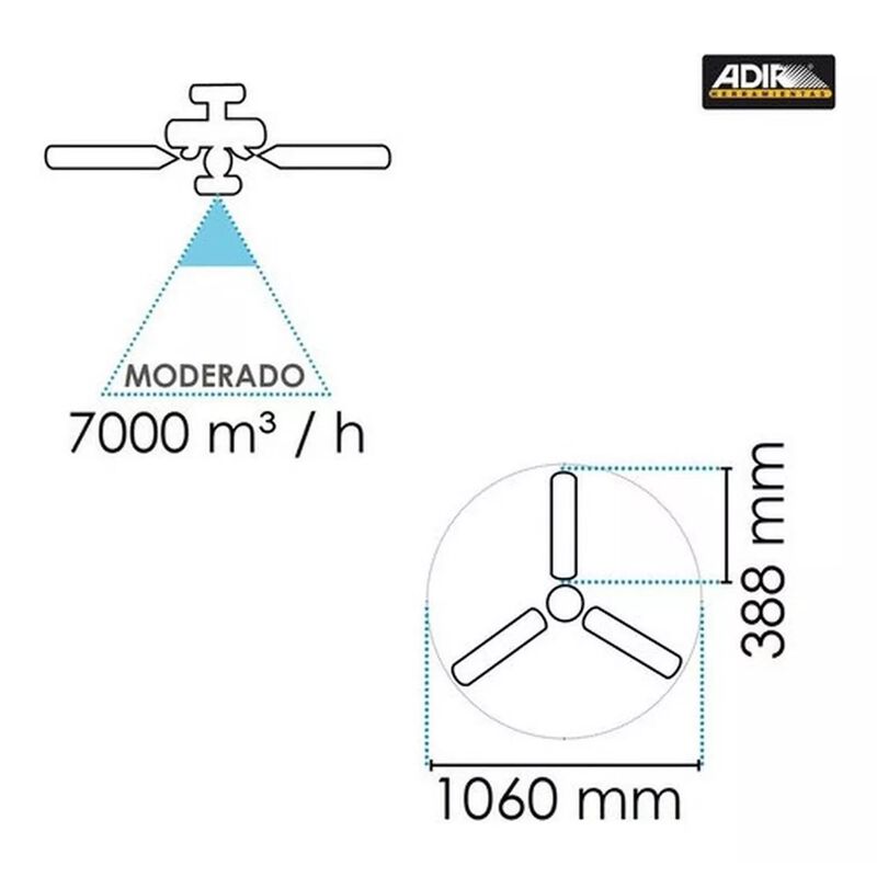 Ventilador de Techo Adir Satina con Lámpara image number null