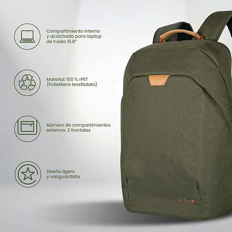 Techzone Mochila Eco Para Laptop De 15.6 Pulgad... image number null